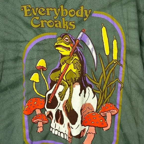 Steven Rhodes | Everybody Croaks Graphic Tee Green | Size M - Picture 3 of 6